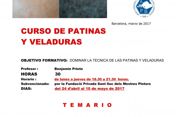 Curso de patinas y veladuras